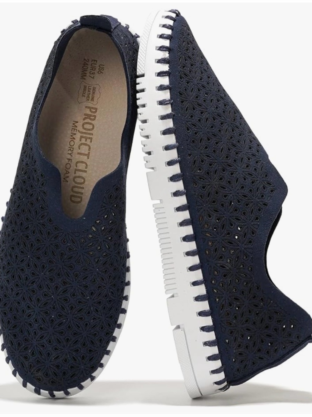 New Women's Project Cloud Navy Blue Summer Loafers -  Size 9.5 (41)
